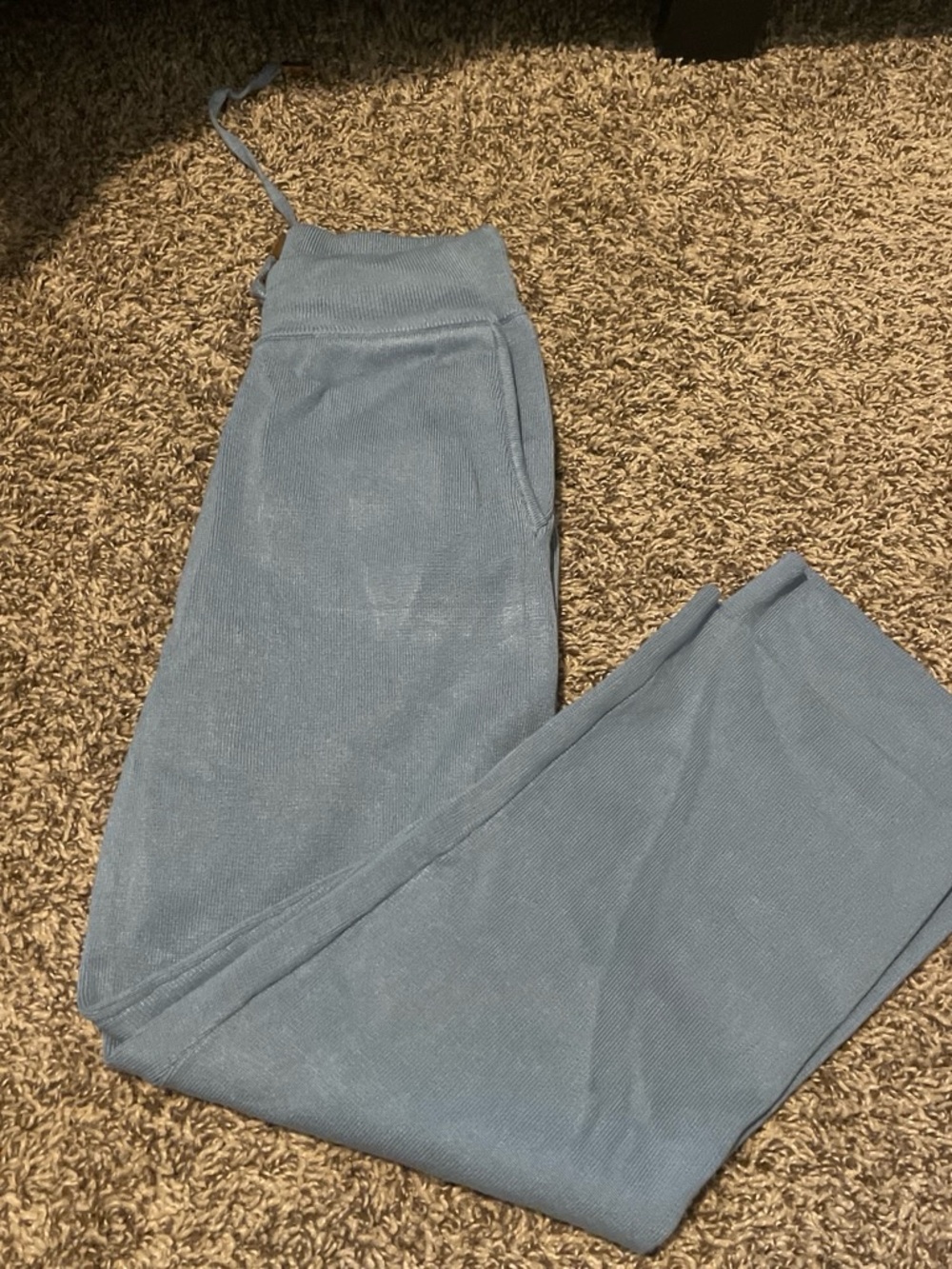 Soho Apparel Knit High-Waist Joggers - Light Blue